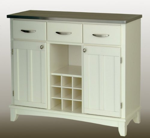 Buffet - White Buffet with Stainless Top - Home Styles - 5100-0023