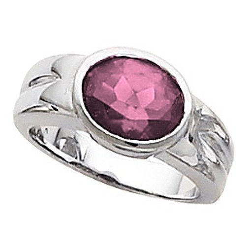 14K White Gold Pink Tourmaline Ring