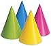 Creative Converting 20PH-0010 Party Hats, Assorted Neon, 16-Pack