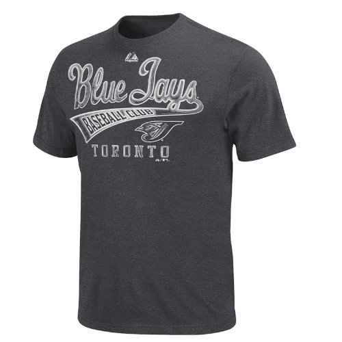 MLB Men's Toronto Blue Jays All Club Short Sleeve Basic Tee, Charcoal Heather, X-Large