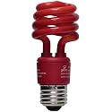 Globe 4761301 13-Watt Ultra-Mini Compact Fluorescent Spiral Bulb, Red, 4-Pack