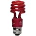 Globe 4761301 13-Watt Ultra-Mini Compact Fluorescent Spiral Bulb, Red, 4-Pack
