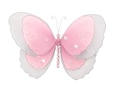 13 Pink Multi-Layered Butterfly nylon hanging ceiling wall baby nursery room wedding decor decoration
