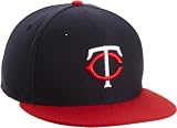 MLB Minnesota Twins Authentic On Field Road 59Fifty Fitted Cap, Navy/Red, 7.125