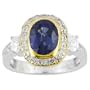 18K Two-Tone Gold Sapphire and Diamond Ring