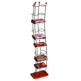 Atlantic Wave 1316 110 CD Tower (Black Steel/Cherry Wood Base )