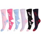 Ladies/Womens Heart Design Brushed Inside Winter Thermal Socks, Lightning Design (Pack Of 6)