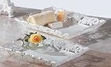 White Wood 2pc Tray Set