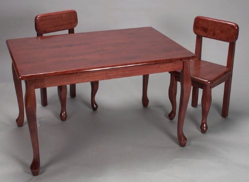 Gift Mark Queen Anne Rectangle Children Table, Cherry