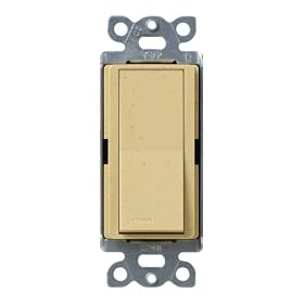 Lutron SC-1PS-GS Diva 15-Amp, 120-Volt to 277-Volt Single-pole Switch in Goldstone by Lutron
