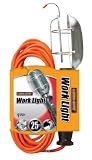 Coleman Cable 05327 Work Lamp with Metal Guard and 25-Foot Cord with On/Off Switch