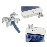 The Blingbling 1x Strass Fliege Schleife Bow Tie Staub Anti-Dust Plug Anti-Staub-Stecker Staub Schutz Stöpsel Kappe Headset Earphone Buchse Klinke 3.5mm für Smartphones Tablet (for Samsung galaxy S4 i9500, apple iPhone 3 3GS 4 4S 5, iPad 1 2 3 4 mini, Samsung Note 2 N7100, galaxy S3 i9300, i8190, i8262D, S2 i9100, i9268, S5830, i9000, i8262D i9268 HTC G18 Sensation XE, GALAXY Ace2, LG Nexus 4, HTC one X, HTC X920e(Butterfly), Nokia Lumia 920 928 520 720, Sony L36h(Xperia Z SP L), Samsung Tab 10.1'' P7510 P7300 P6800 P6200 P3100