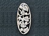 Sterling Silver Antiqued Oval Pin