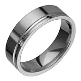 Kayla Flat Style Titanium Band with Single Groove