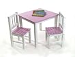 Lipper 513PK Pink/White Table and Chair