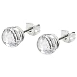 Glimmer Earrings, crystal/silver-plated, 8 mm