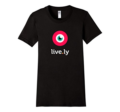 Women's 'live.ly' T-Shirt (Black/Blue - Fitted Cut) Medium Black