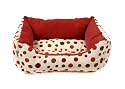 Happy Tails Polka Dot Snuggle Pet Bed, Cherry