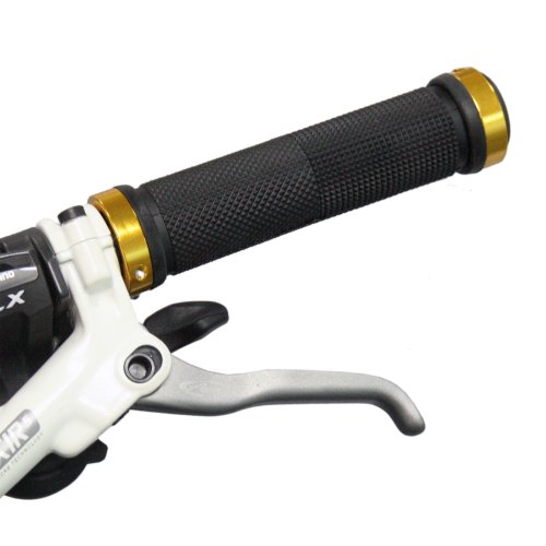 Gold Double Lock On Locking Handle Cycle Bicycle MTB Mountain Bike BMX Grips On Sale