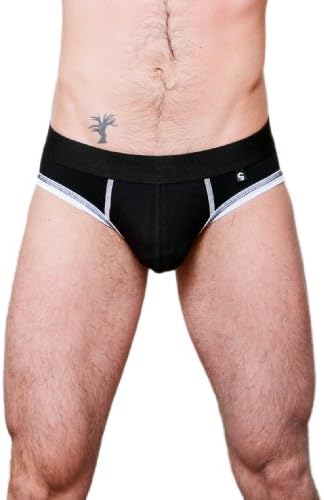 Chris Salvatore Men's Designer Sports Briefs (Medium, Black)