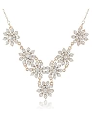 Nina Zinna Multi-Floral V Necklace, 17"