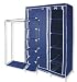Navy Double Canvas Wardrobe For Clothes Shoes Portable Storage