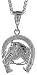 Sterling Silver 1 5/16 (34 mm) Diamond Cut Horse Pendant
