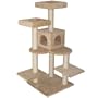 55" Cat Tree Condo in Beige Faux Fur