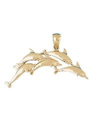 CleverEves 14K Gold Pendant Dolphins 6.2 - Gram(s)