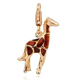 18k Gold Plated Sterling Silver Epoxy Giraffe Charm