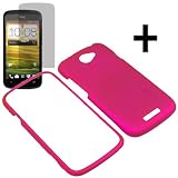 41SBN8gyxiL. SL160  AM Hard Shield Shell Cover Snap On Case for T Mobile HTC One S + Fitted Screen Protector  Rose Pink