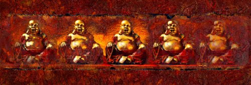 Wandbild Glasbild Motiv Buddha 95 x 33 cm
