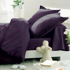 1200 Thread Count Egyptian Comfort 2pc Pillow Case Set,, Wrinkle Free, Silky Soft!-Standard Eggplant Purple