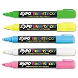 Sanford Wet Bright Sticks Wet-Erase Fluorescent Markers, Assorted Fluorescent Colors, 5-Pack (14075)