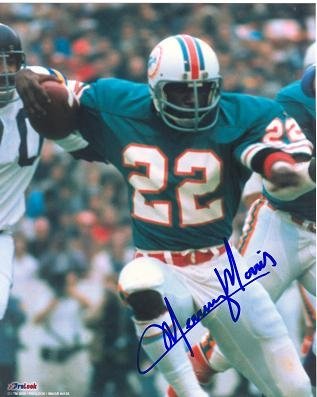 Autographed/Hand Signed 8x10 Photo Mercury Morris Miami Dolphins
