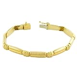 Elegant 14 Karat Yellow Gold Stampato Stations Bracelet 7.25 Inch