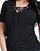 LookbookStore Womens Plus Size Sexy Black Lace Up Casual Pullover Blouse 12W-32W