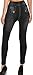 Simplicity Women's Denim Print Fake Jeans Seamless Footless Leggings,Dark Blue1