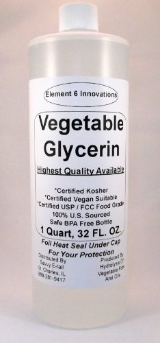 Glycerin Vegetable Kosher USP-Highest Quality Available-1 Quart (32 Fluid Ounces)-From Element Six Glycerin Vegetable Kosher USP-Highest Quality Available-1 Quart (32 Fluid Ounces)-From Element Six