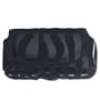 Nokia N90 / N91 / N97 Cell Phone Pouch Case - Zebra Styling (Black on Black) - Includes Matching Wrist Strap