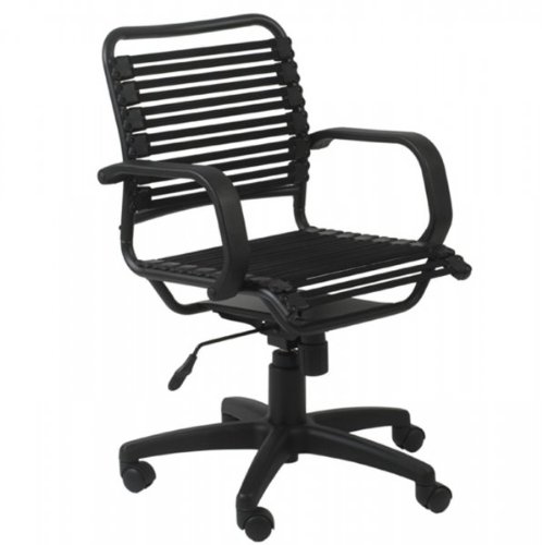 Bungee Flat Mid Back Chair (Black / Graphite Black) (33"H x 25"W x 25"D)