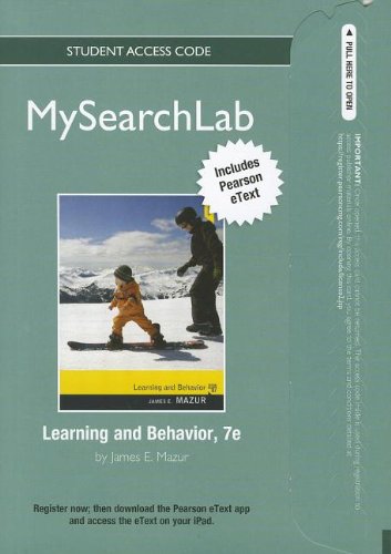 MySearchLab with Pearson eText -- Standalone Access Card -- for Learning and Behavior (7th Edition) (MySearchLab (Access Codes))