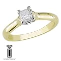 14KY 1/4ct Princess Cut Lucida Ring