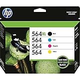 HP 564XL/564 High Yield Black and Standard C/M/Y Color Ink Cartridges (In Retail Packing)