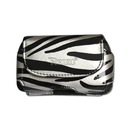 New Fashionable Leather Pouch Protective Carrying Cell Phone Case for RIM BlackBerry Torch 9800 Phone (AT&T) – Zebra