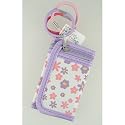 Girly Things Girls Purse with Printed Daisies and 3 Pastel Elastics. Lilac or Pink supplied