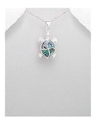 Turtle Shell Pendant Necklace In 92.5 Sterling Silver