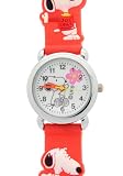 TimerMall OEM - Montre Enfants - Quartz - Caoutchouc - Snoopy fleur blanche cadran rond orange Kid Bracelet caoutchoucSport Watches