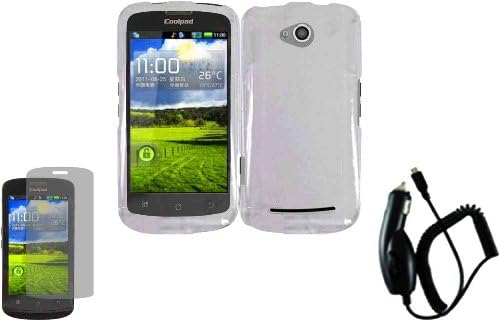 For Coolpad Quattro 4G 5860E Hard Cover Case Clear+LCD Screen Protector+Car Charger