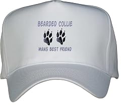 BEARDED COLLIE MAN'S BEST FRIEND White Hat / Baseball Cap